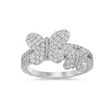 .64ct G SI 14K White Gold Diamond Butterfly Ring Size 6.5