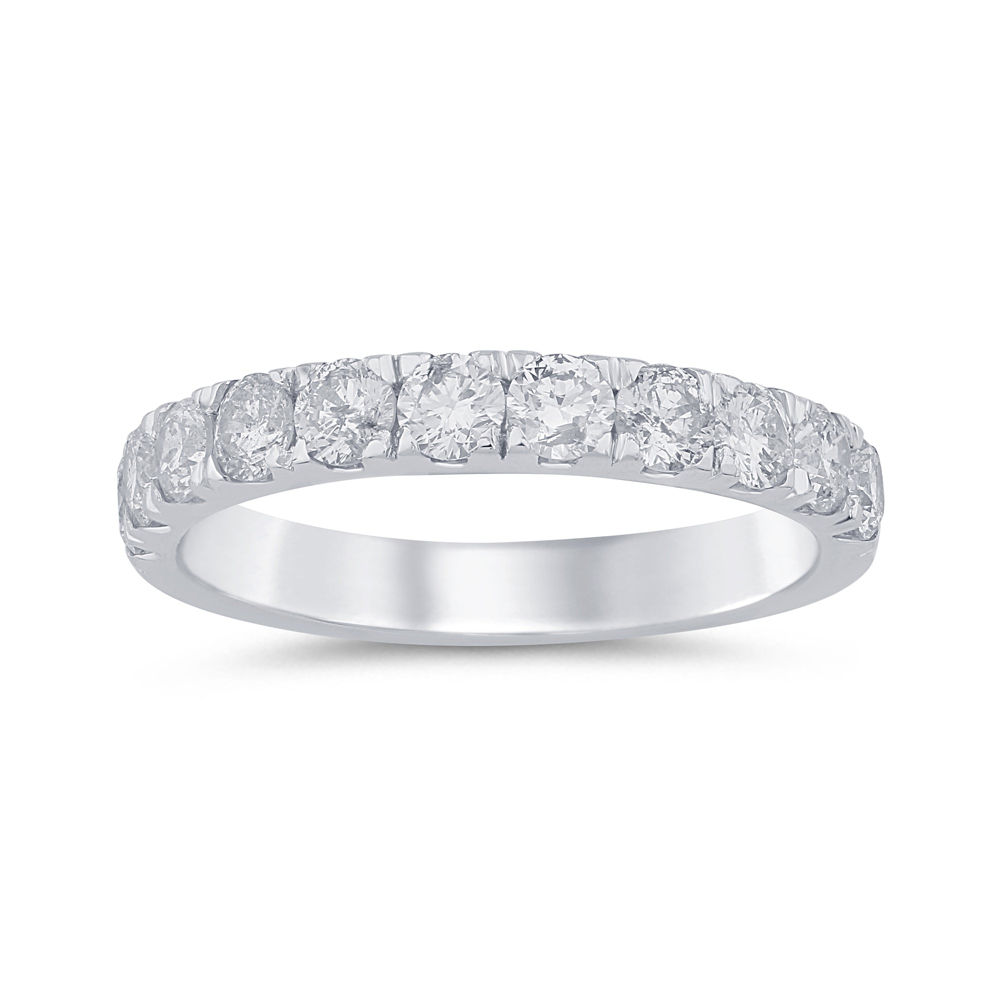 1.05ct G SI 14K White Gold Diamond Anniversary Band Ring Size 6.5