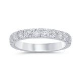 1.05ct G SI 14K White Gold Diamond Anniversary Band Ring Size 6.5