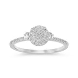 .21ct G SI 14K White Gold Round & Baguette Diamond Engagement Ring Size 6.5