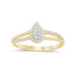 <span style="color:purple">SPECIAL!</span> .20ct G SI 14K Yellow Gold  Round & Baguette Diamond Engagement Ring