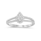 .23ct G SI 14K White Gold Round & Baguette Diamond Engagement Ring