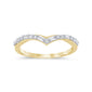 .22ct G SI 14K Yellow Gold Round & Baguette Diamond Stackable Band Ring Size 6.5