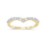 Anillo apilable de oro amarillo de 14 quilates con diamantes redondos y de baguette de 0,22 ct, color G, pureza SI, talla 6,5