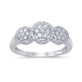 .51ct 14kt White Gold Round Diamond Three Stone Engagement Aniversary Ring