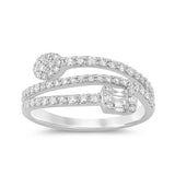 .52ct G SI 14K White Gold Diamond Wrap Around Band Ring Size 6.5