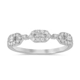 .27ct G SI 14K White Gold Round & Baguette Diamond Band Ring Band Size 6.5