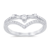 .30ct G SI 14K White Gold Round & Baguette Diamond Ring Band Size 6.5