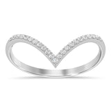 .27ct G SI 14K White Gold Diamond Chevron Ring Size 6.5