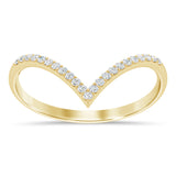 .26ct G SI 14K Yellow Gold Diamond Chevron Ring Size 6.5