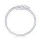 .24ct G SI 14K White Gold Diamond Flower Open Ring Band Size 6.5