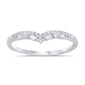 .14ct G SI 14K White Gold Round & Baguette Diamond Ring Band Size 6.5