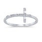 .14ct G SI 14K White Gold Diamond Cross Ring Band Size 6.5