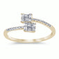 .17ct G SI 14K Yellow Gold Round & Baguette Diamond Band Ring Size 6.5