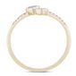 .16ct G SI 14K Yellow Gold Round & Baguette Diamond Open Ring Band Size 6.5