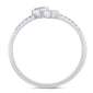 .16ct G SI 14K White Gold Round & Baguette Diamond Open Ring Band Size 6.5