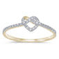 .15ct 14k Yellow Gold Love Heart Knot Forever Diamond Ring Size 6.5