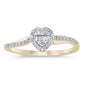 .16ct G SI 14K Yellow Gold Round & Baguette Diamond Engagement Ring Size 6.5