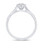 .18ct G SI 14K White Gold Round & Baguette Diamond Engagement Ring Size 6.5