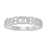 .15ct G SI 14K White Gold Diamond Cuban Link Ring Band Size 7