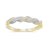 <span>DIAMOND CLOSEOUT! </span>.11ct 14kt Two Tone Gold Diamond Band Ring Size 6.5