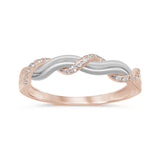 .12ct 14KT Two Tone Rose & White Gold Diamond Anniversary Wedding Band Size 6.5