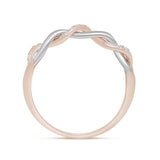 .12ct 14KT Two Tone Rose & White Gold Diamond Anniversary Wedding Band Size 6.5