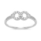 .11ct 14k White Gold Diamond Heart Infinity Love Ring Size 6.5