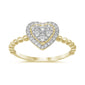 .30ct G SI 14K Yellow Gold Heart Shaped Diamond Ring Size 6.5