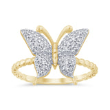.38ct G SI 14K Yellow Gold Diamond Butterfly Ring Band