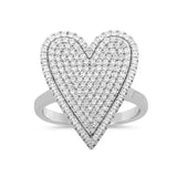 .76ct G SI 14K White Gold Diamond Heart Ring Size 6.5