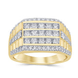 1.77ct G SI 14K Yellow Gold Diamond Mens Band Ring Size 10