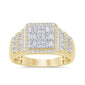 <span style="color:purple">SPECIAL!</span> 1.37ct G SI 14K Yellow Gold Diamond Mens Band Ring Size 10