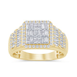1.37ct G SI 14K Yellow Gold Diamond Mens Band Ring Size 10