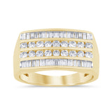 1.00ct G SI 14K Yellow Gold Diamond Men's Band Ring Size 10