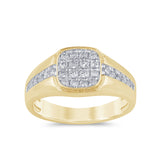 .65ct G SI 14K Yellow Gold Diamond Men's Band Ring Size 10