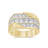 2.03ct G SI 14K Yellow Gold Diamond Men's Band Ring Size 10