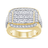 2.00ct G SI 14K Two Tone Gold Diamond Mens Band Ring Size 10
