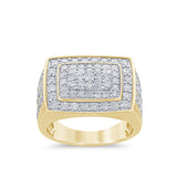 3.00ct G SI 14K Yellow Gold Diamond Men's Band Ring Size 10