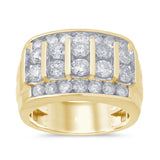 3.12ct G SI 14K Yellow Gold Diamond Men's Band Ring Size 10