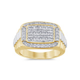 1.01ct G SI 14K Yellow Gold Diamond Men's Band Ring Size 10