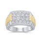 <span style="color:purple">SPECIAL!</span> 1.01ct G SI 14K Two Tone Gold Diamond Mens Band Ring Size 10