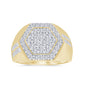 <span style="color:purple">SPECIAL!</span> .97ct G SI 14K Yellow Gold Diamond Mens Band Ring Size 10