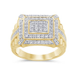 1.10ct G SI 14K Yellow Gold Diamond Men's Band Ring Size 10