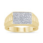 <span style="color:purple">SPECIAL!</span> .46ct G SI 14K Yellow Gold Diamond Men's Band Ring Size 10