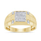 <span style="color:purple">SPECIAL!</span>.52ct G SI 14K Yellow Gold Diamond Men's Band Ring Size 10