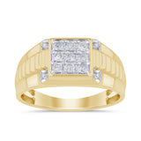 <span style="color:purple">SPECIAL!</span>.52ct G SI 14K Yellow Gold Diamond Men's Band Ring Size 10