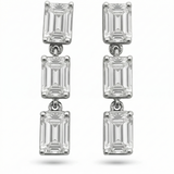 1.43ct G SI 14K White Gold Emerald Cut Diamond Drop Earrings