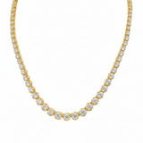 7.79ct G SI 14K Yellow Gold Diamond Graduated Tennis Necklace 16" Long