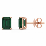 1.81ct 14kt Rose Gold Emerald Gemstone Stud Earrings